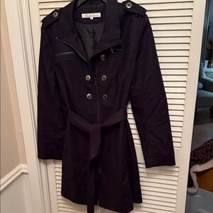 Michael Kors Elegant Black Trench Coat